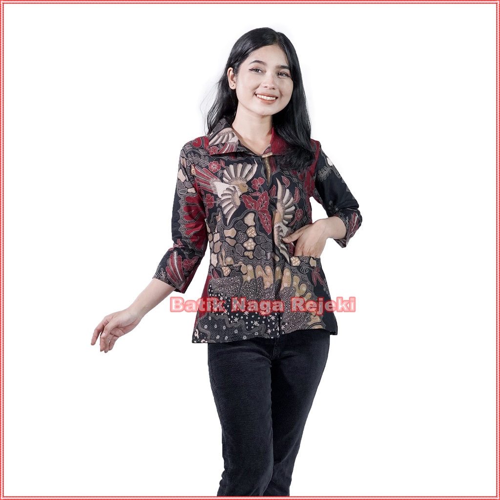 BatikNagaRejeki - Atasan Batik Cinta Wanita Modern - Simple - Lengan 7/8 _ CINTA 7/8