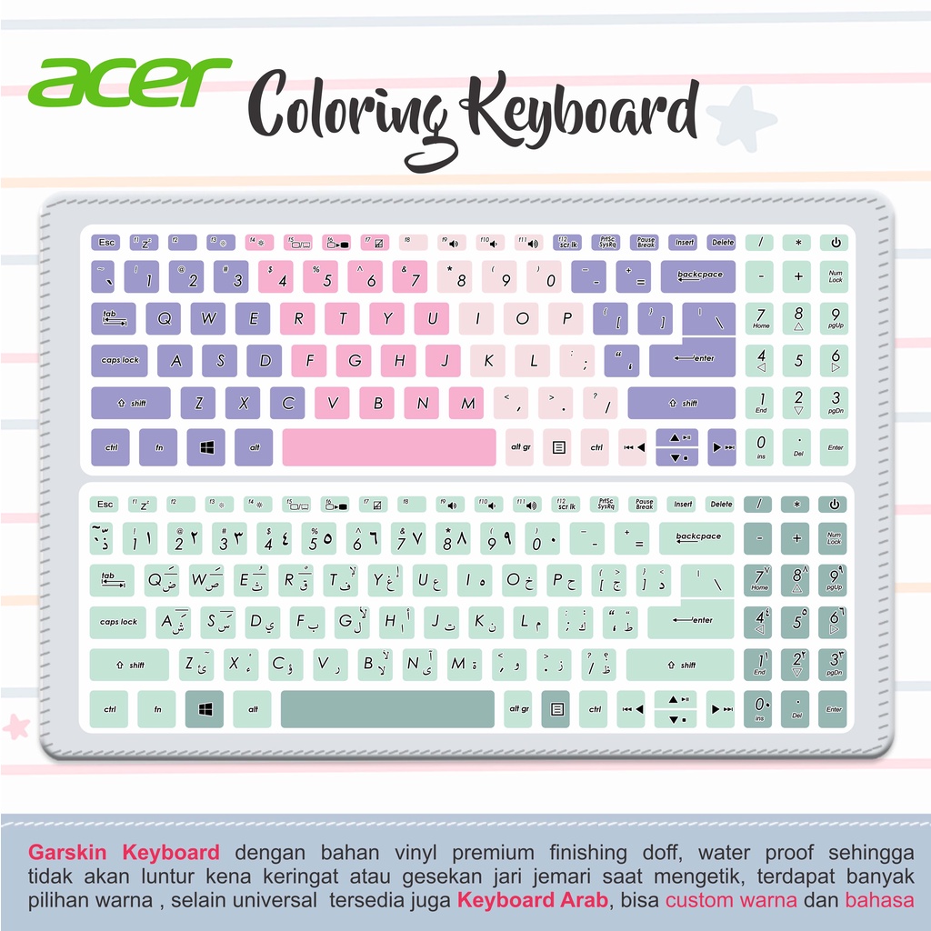 Acer Stiker Keyboard | Universal Keyboard Garskin Laptop Acer