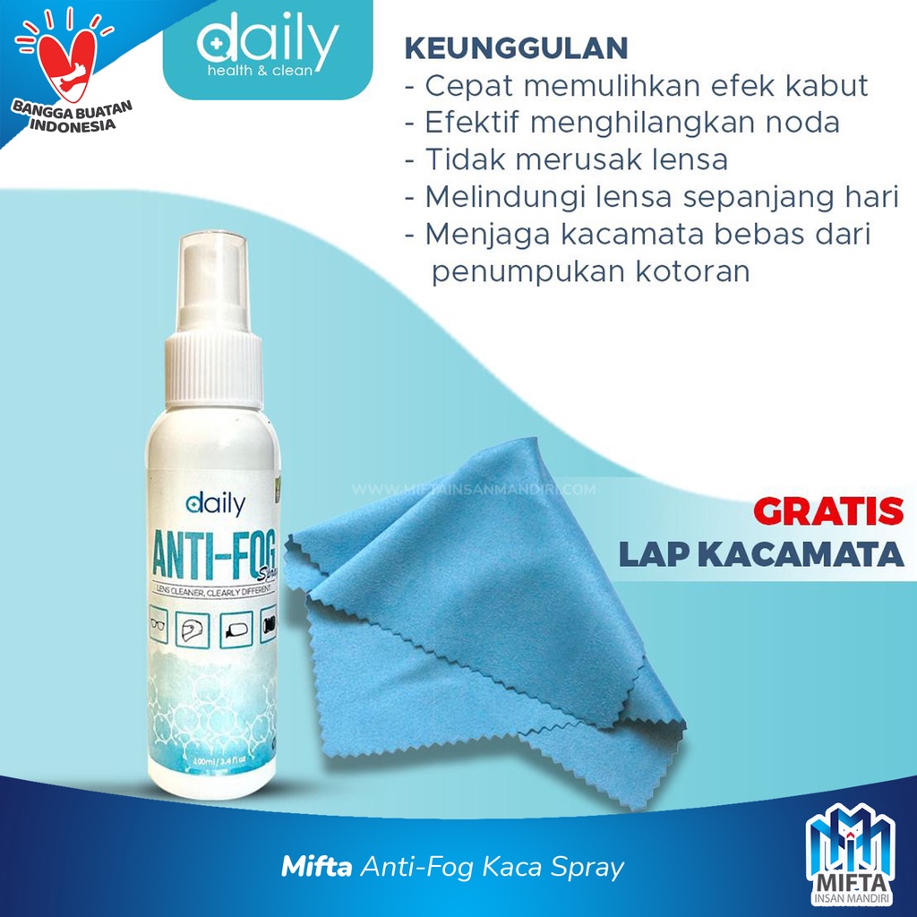 PEMBERSIH KACAMATA DAILY ANTI EMBUN /SPRAY ANTI EMBUN / ANTI FOG SPRAY