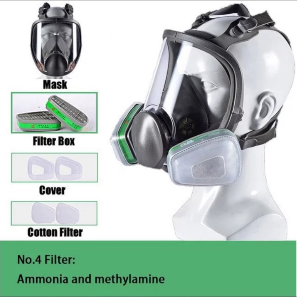 MASKER GAS FULL FACE RESPIRATOR MASK WITH N95 AND AMONIA 6800