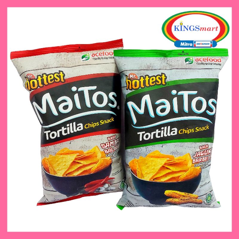 Jual mr hottest maitos tortilla chips snack ace food sambal balado