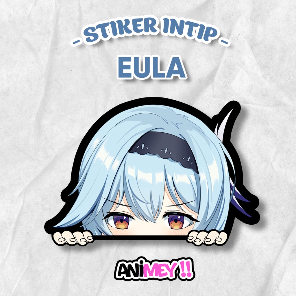 Stiker Intip Eula Game Genshin Impact Anime Sticker Waterproof