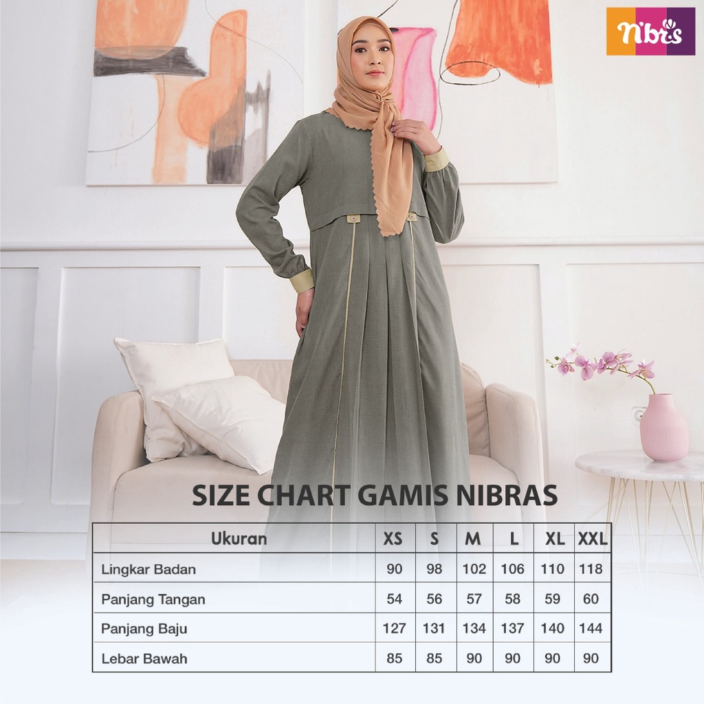 [BISA COD] Nibras Gamis NBC 24 Bahan Supernova Dress Muslimah Simpel Polos by Nibras