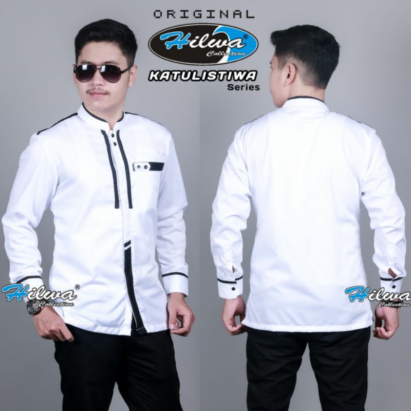 Kemeja Baju Koko Dewasa Modern Lengan Panjang Original HILWA COLLECTION
