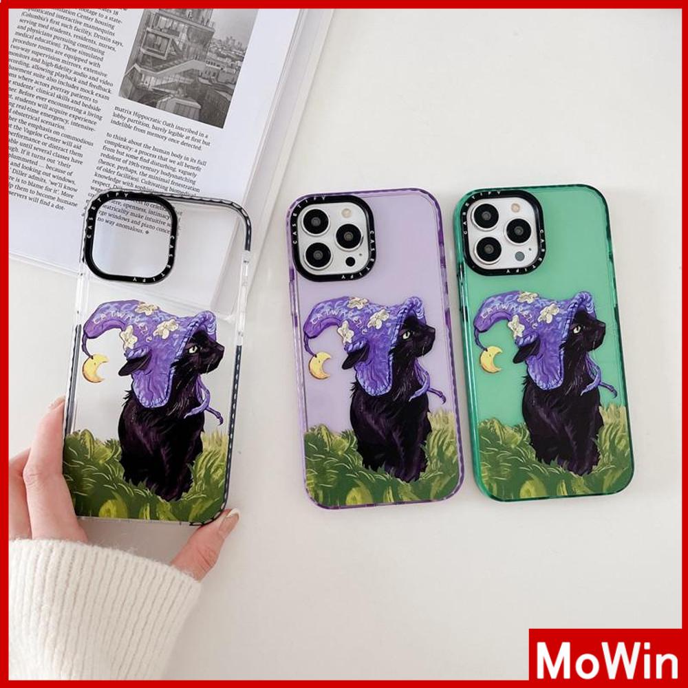 For iPhone 14 Pro Max iPhone Case Thickened TPU Soft Case Clear Case Shockproof Purple Ghost Cat Compatible For iPhone 13 Pro Max 12 Pro Max 11 Pro Max 7Plus 6sPlus XR XS MAX