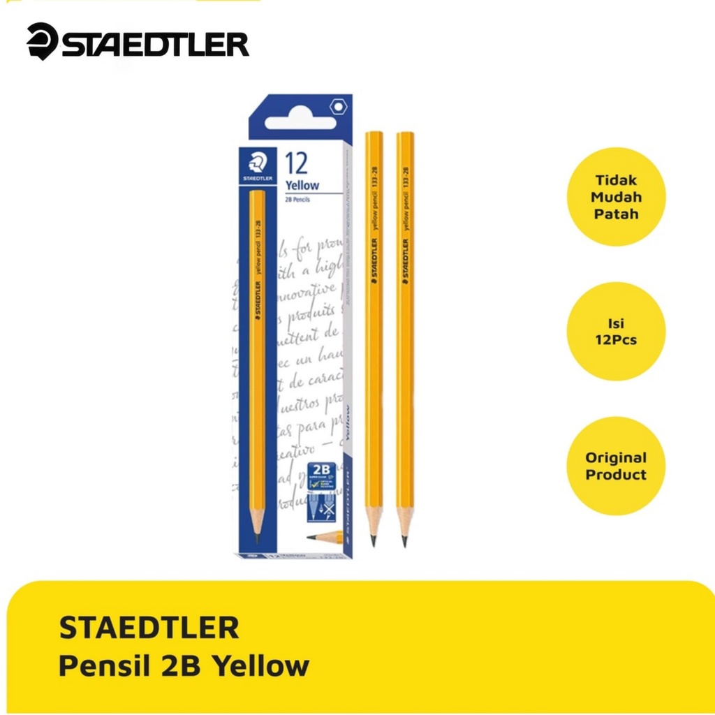 

1 LSN / 12 PCS Pensil 2B Staedtler Yellow Pencil