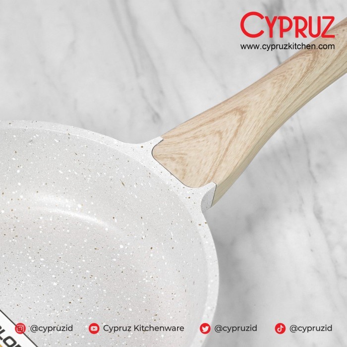 Cypruz FP-0954 Fry Pan White Granite DieCast Series 26 cm