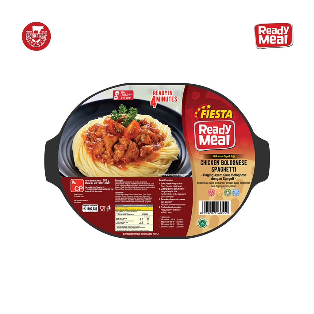 FIESTA Ready Meal Chicken Bolognese Spaghetti 320gr, Halal