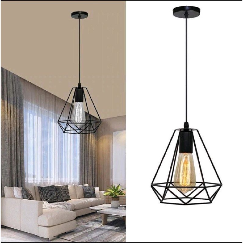 KAP LAMPU DIAMOND/DEKORASI KAFE/LAMPU GANTUNG/Kap Lampu Vintage ( Diamond Kap Saja)