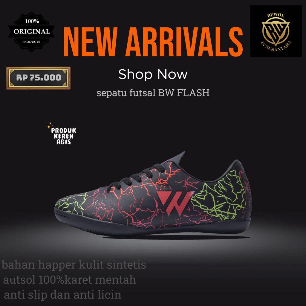 Sepatu Futsal  BW Flash New Arrival Original / Sepatu Olahraga / Sepatu Futsal / Sepatu Futsal Original / Sepatu Olahraga Pria