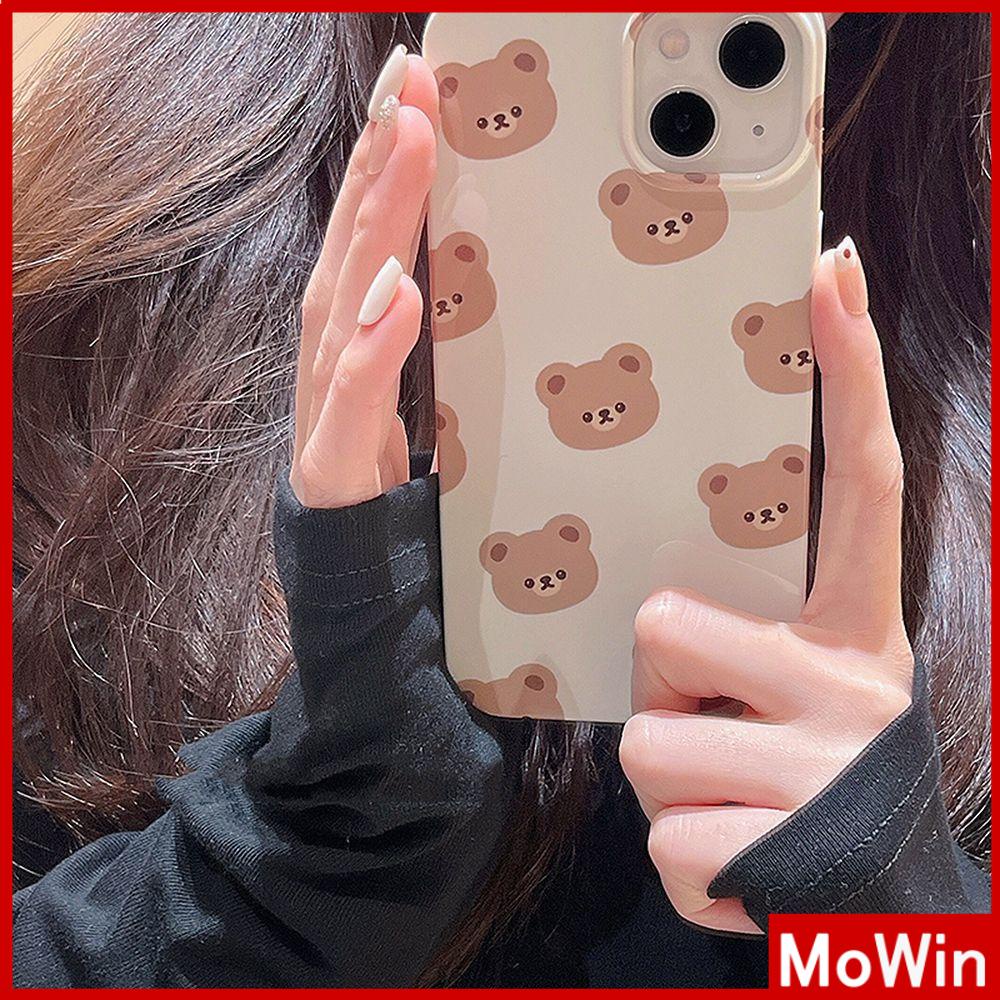 For iPhone 14 Pro Max iPhone Case Khaki Gray TPU Soft Case Shockproof Protection Camera Cute Bear Cartoon Compatible For iPhone 13 Pro max 12 Pro Max 11 Pro max xr xs max 7Plus 7 8