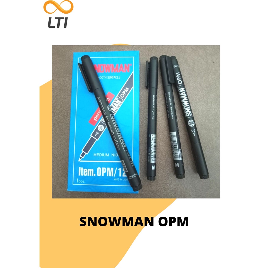 

Spidol Permanen Snowman - OPM UK. Medium Hitam - HEMAT