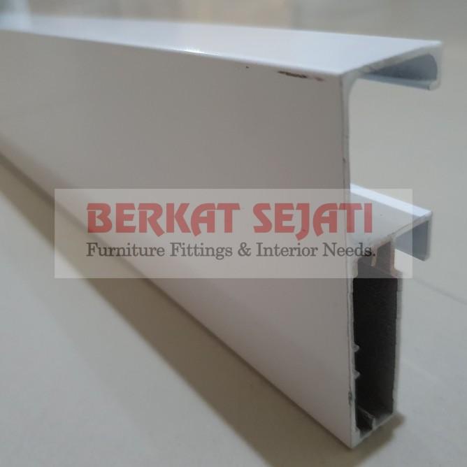 Profil Handle Frame Kaca Lemari Kitchen Set Aluminium Fhd 130 Putih 3M