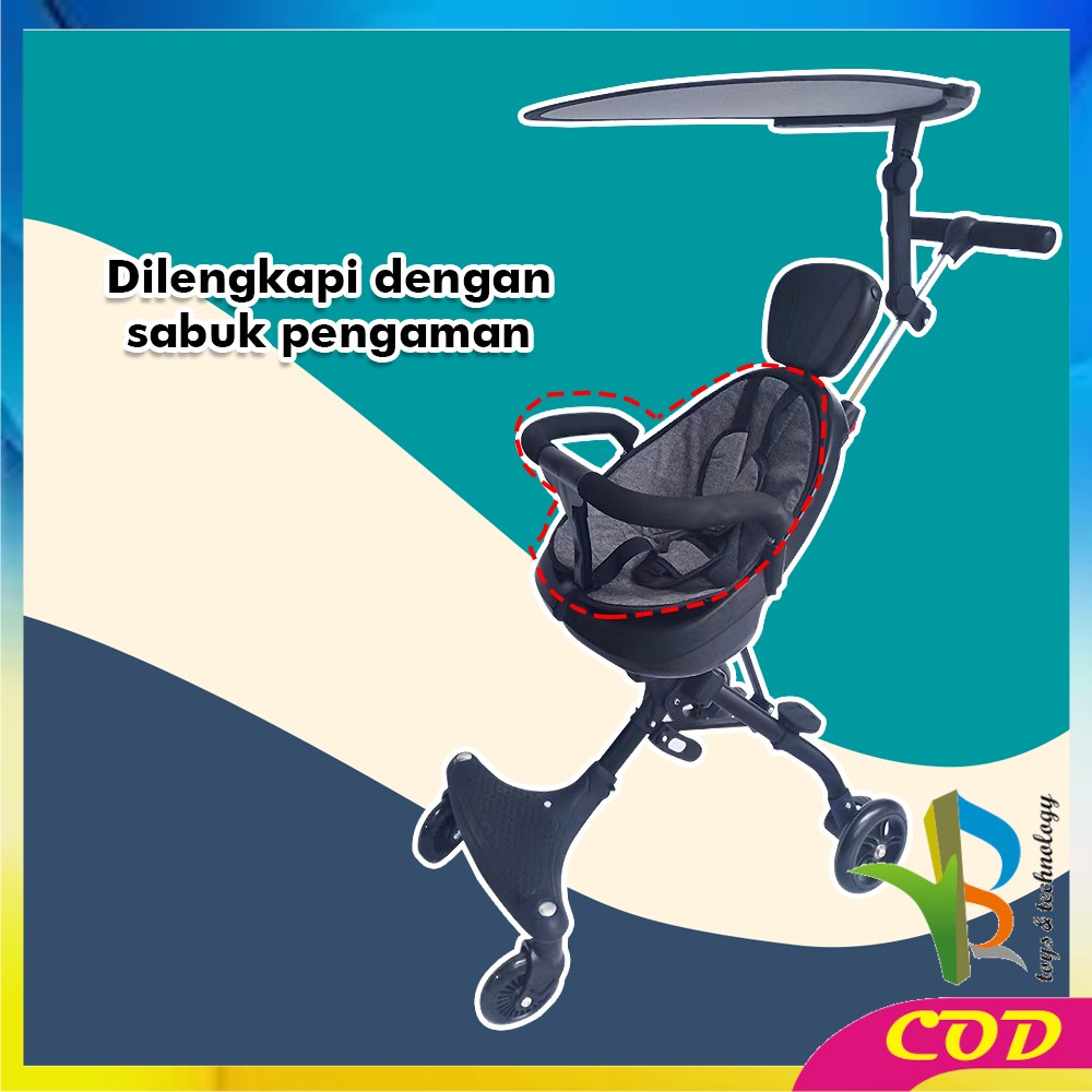 RB-C540 Stroller Lipat Travelling Perlengkapan Bayi Micro Trike / Stroller Baby Canopy Microtrike / Stroller Kereta Dorong Roda 4 Baby Stroller Import