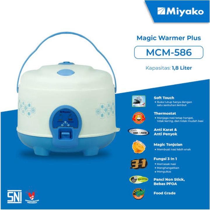 MIYAKO MCM 586 Magic Com 1.8 Liter MCM 586 Penanak Nasi MCM-586 Rice Com 3IN1 MCM-586 MagicCom MCM586