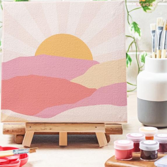 

Paint by number lukisan sunrise canvas 20x20 cm - 15x15cm