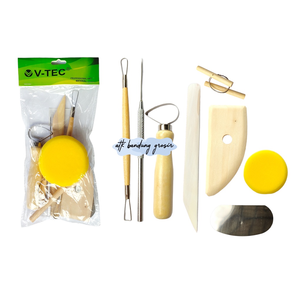 

V-Tec Alat Clay Tools Set 8 pcs / Vtec Alat Clay Tools Set isi 8 pcs - set