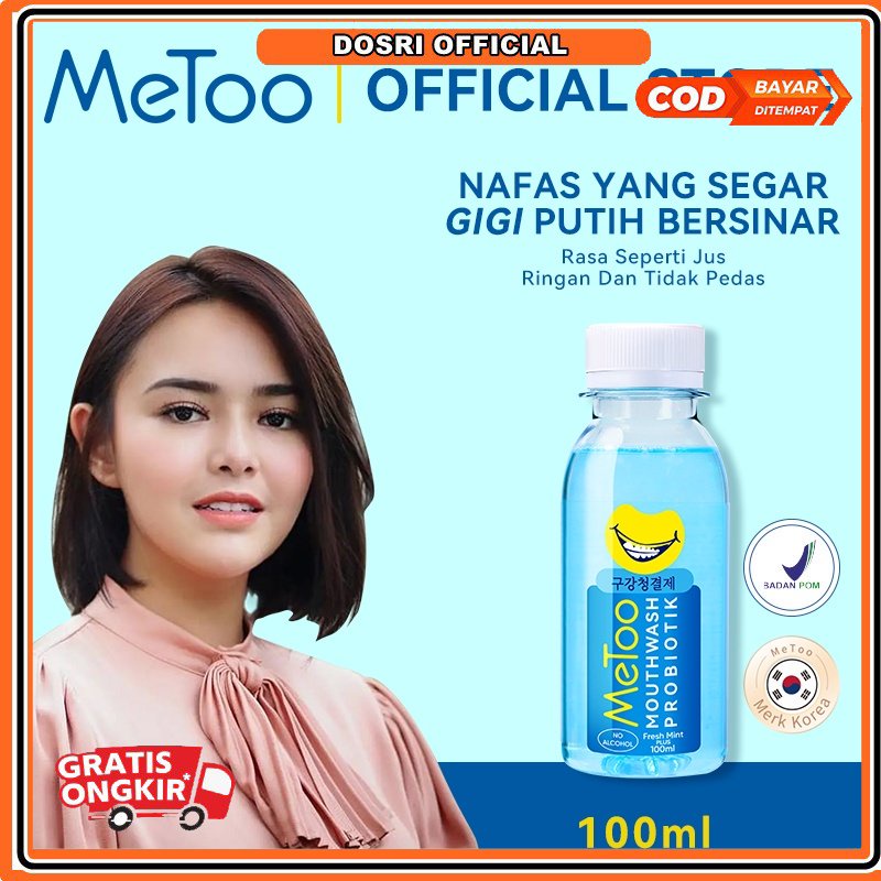 [BISA COD] MeToo Mouthwash Fresh Mint 100ml Obat Kumur Probiotik Nafas Segar Pemutih Gigi