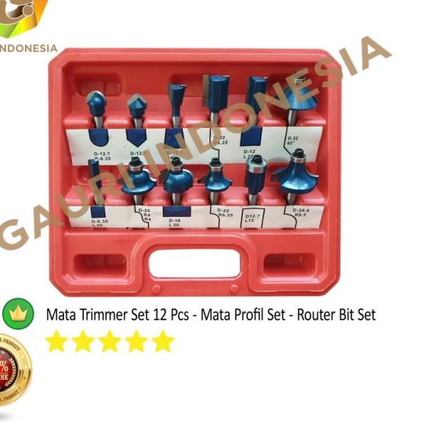 MATA TRIMMER |12 Pcs - 6mm | ROUTER BIT SET | MATA PROFIL SET | JLD