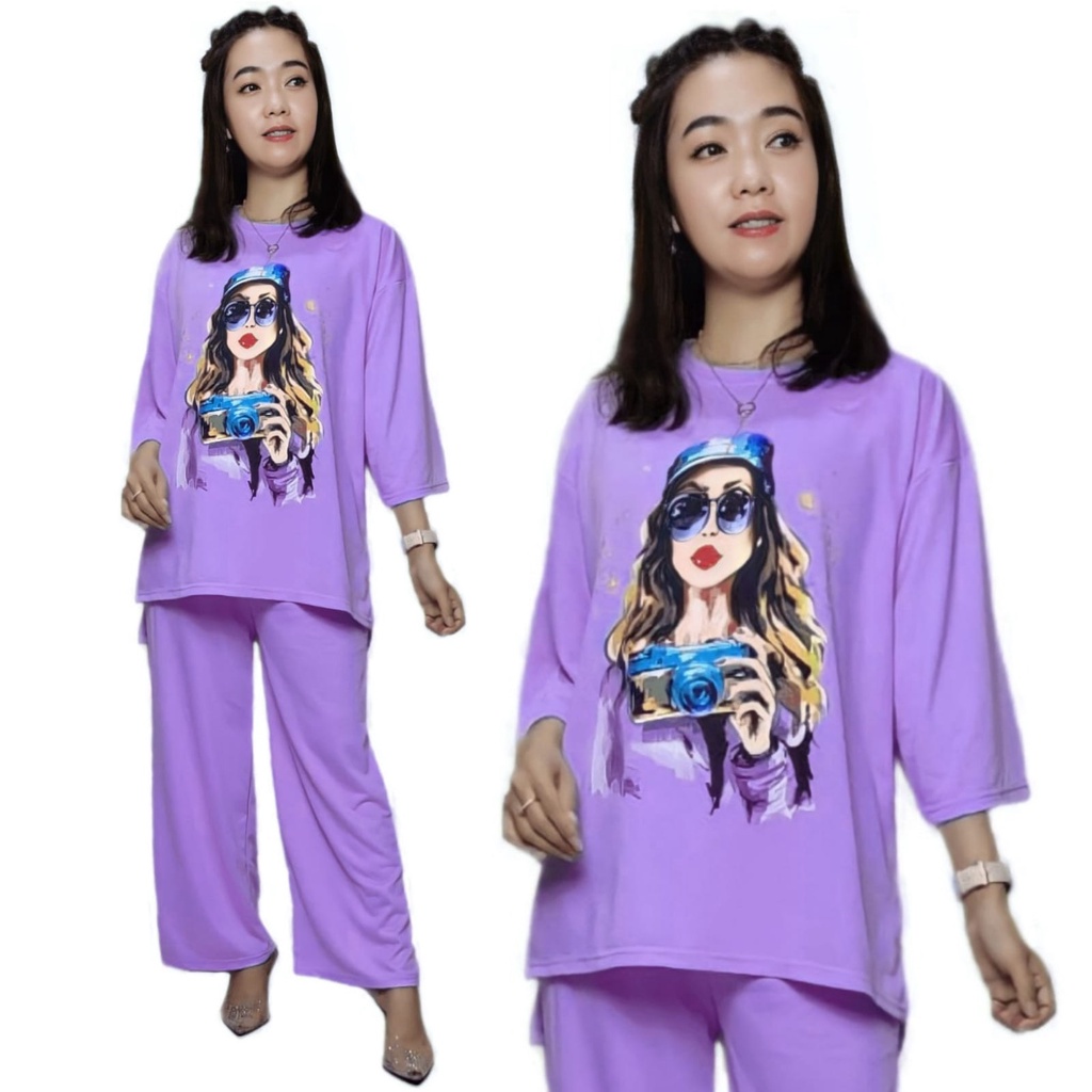 ONESET ATASAN OVERSIZE VIRAL KAOS JUMBO WANITA