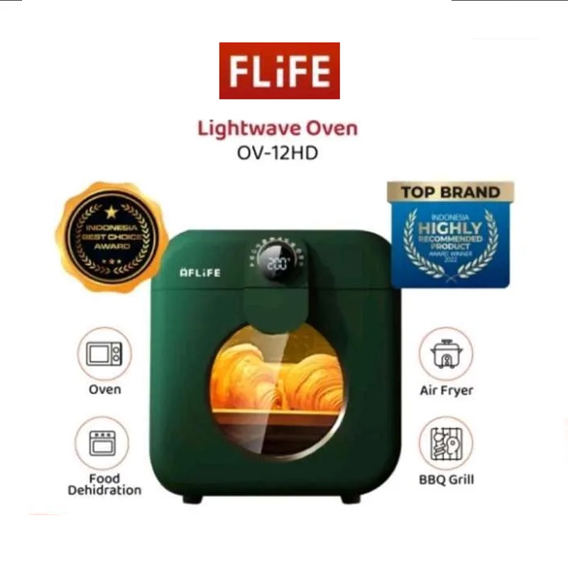 FLIFE Lightwave Oven Multi Fungsi 10 in 1 Kapasitas 12 Liter OV12HD