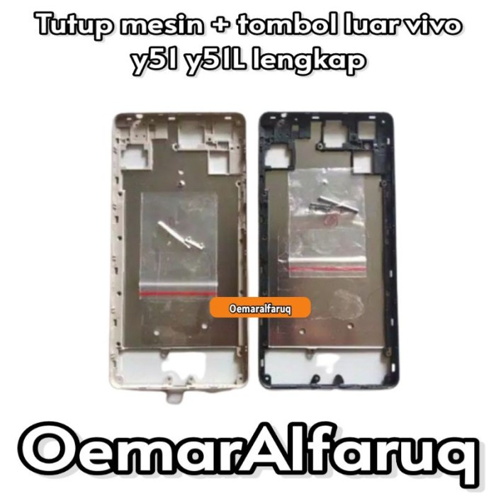 Tutup Mesin Tulang Casing Rangka Casing Belakang Vivo Y51 - Y51L - Black, bezel