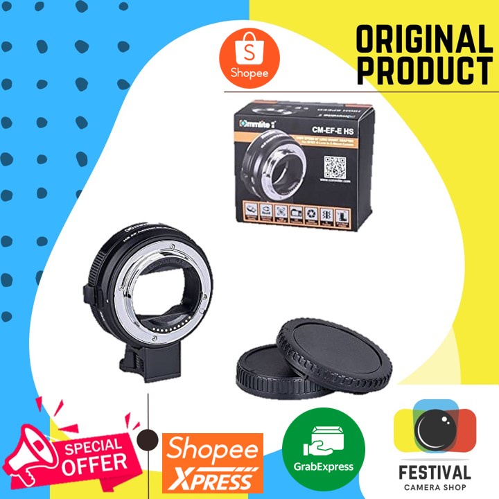 Commlite CM-EF-E HS Lens Adapter AF Lensa Canon to Camera Sony E-Mount