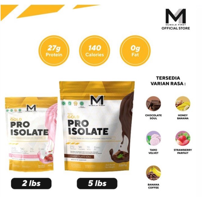 Muscle First M1 Pro Isolate Protein 5LB 2,3kg Whey Isolate M1 Gold HALAL &amp; BPOM M1