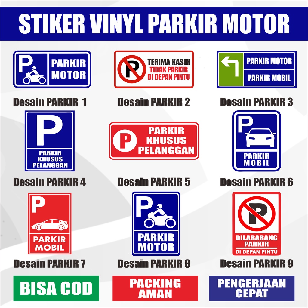 Jual Stiker Sticker Parkir Motor Tahan Air Waterproof Dilarang Parkir Parkir Mobil Shopee