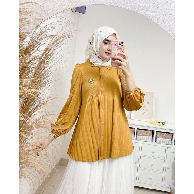 Shirin pleats blouse / blouse plisket / kemeja dan atasan plisket