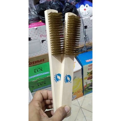 sikat kawat kuningan gagang kayu sikat lantai baik