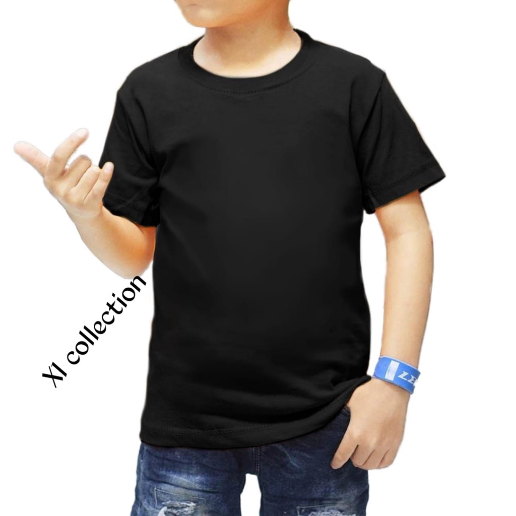 baju anak kaos anak laki laki polos hitam putih untuk usia 1-1-0 tahun