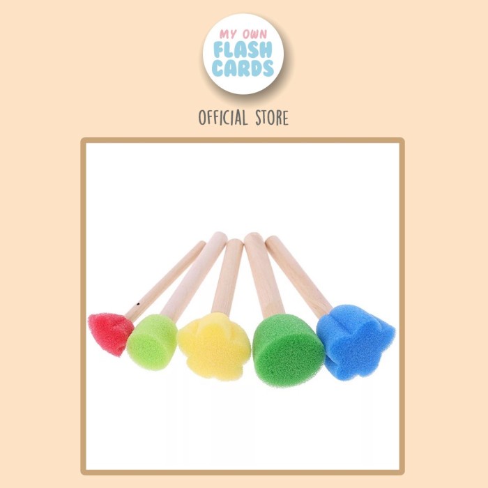 NEW Set 5pcs Flower Sponge Stamp - 5 pcs stempel bunga spons lukis anak