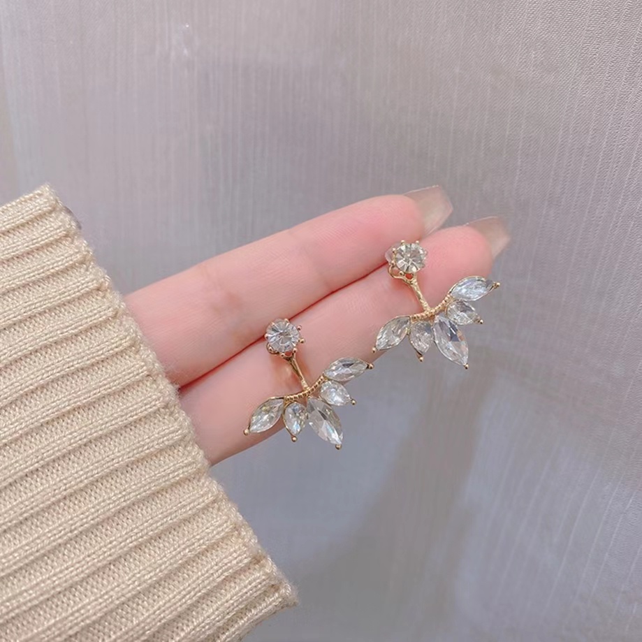 [COD] Anting Berlian Paduan Aster Dengan Anting Daun Berlian /Anting Versi Korea Daun Berlian Wanita