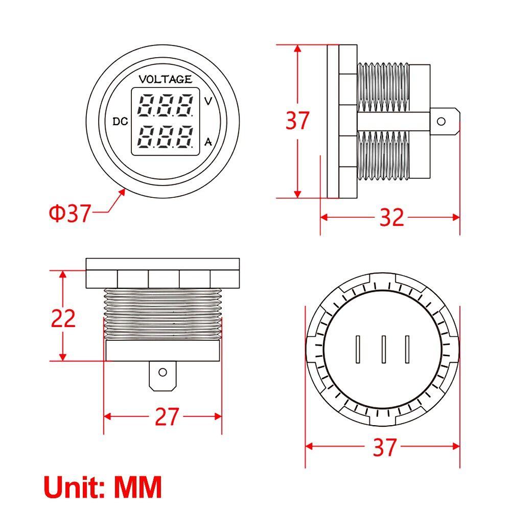 Top Voltmeter Digital Voltmeter Dual Display Tes Tegangan Untuk Pengukur Volt Motor Mobil