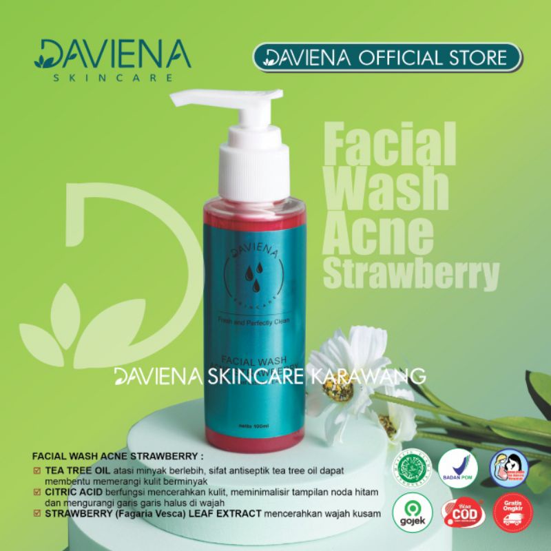 FACIAL WASH ACNE STRAWBERRY|DAVIENA SKINCARE