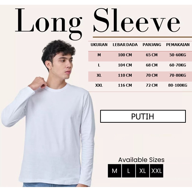 KAOS POLOS PRIA TERMURAH / KAOS OBLONG PRIA POLOS JUMBO / BASIC T-SHIRT / LONG SLEEVE T-SHIRT PRIA