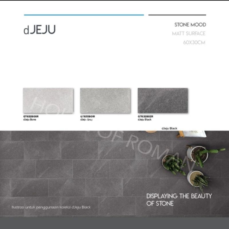 Roman Granit 30x60 dJeju Series (Stone Mood) / Granit Lantai Outdoor / Granit Lantai Teras / Granit Lantai Carport / Granit Motif Batu / Granit Motif Natural / Lantai Teras Kasar / Lantai Teras Anti Slip / Roman Granit Lantai Murah