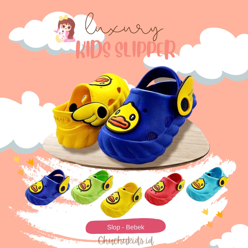 Sandal bayi / Sandal Anak Laki laki perempuan Motif Bebek / Sandal Karet Baim Duck Usia 1 2 3 4 5 Tahun