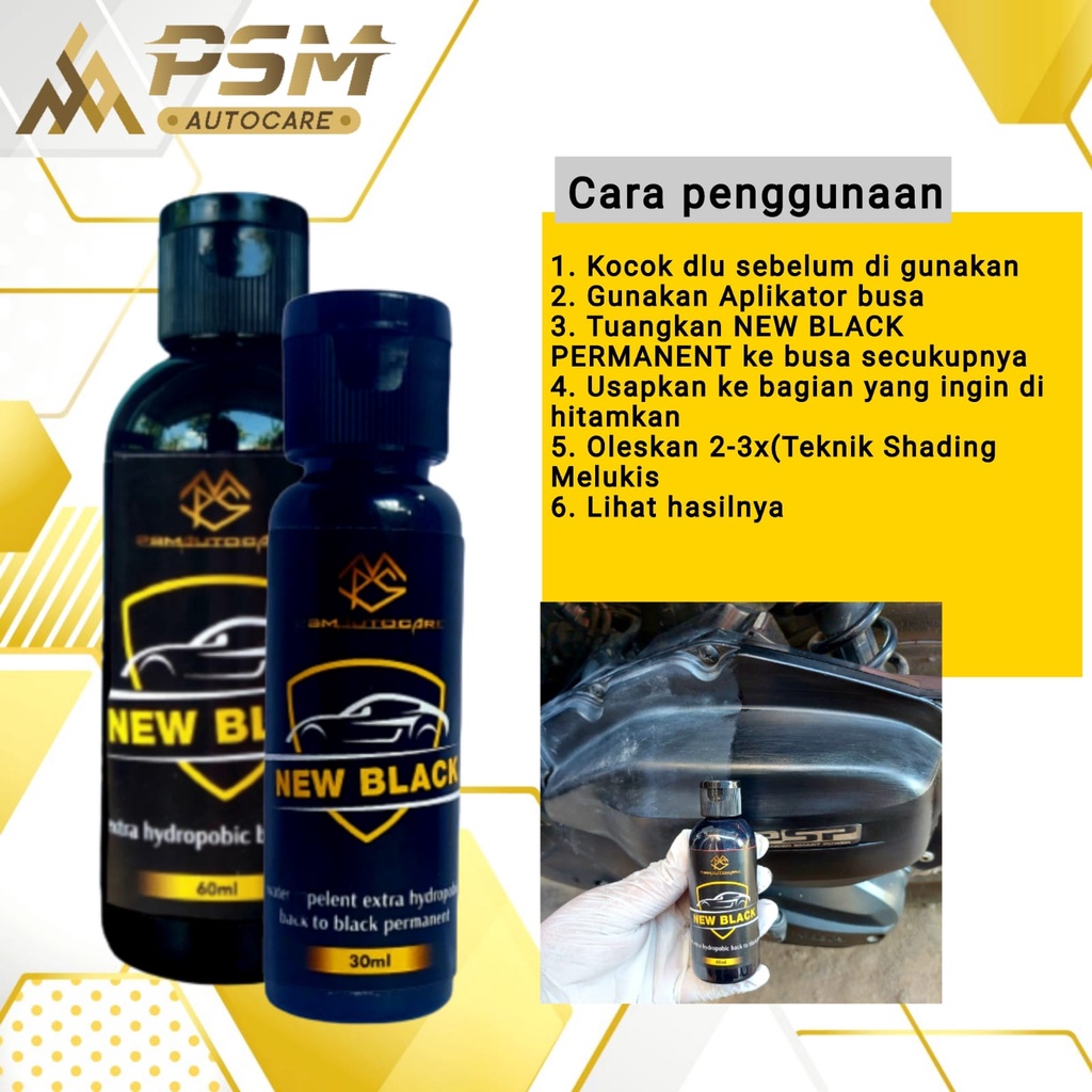 NEW BLACK 60ML Penghitam Body Motor Permanen, Penghitam Bodi Kasar, Penghitam Motor doff