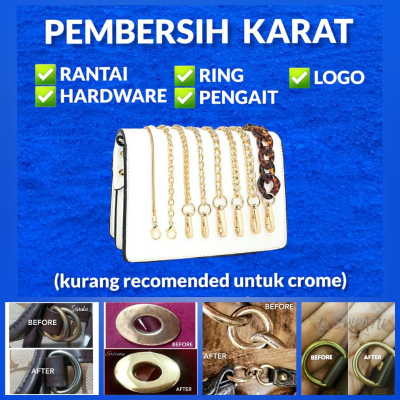 PEMBERSIH KARAT - PENGKILAP LOGAM - RANTAI - KUNINGAN - BESI - HARDWARE TAS - ANTI KARAT