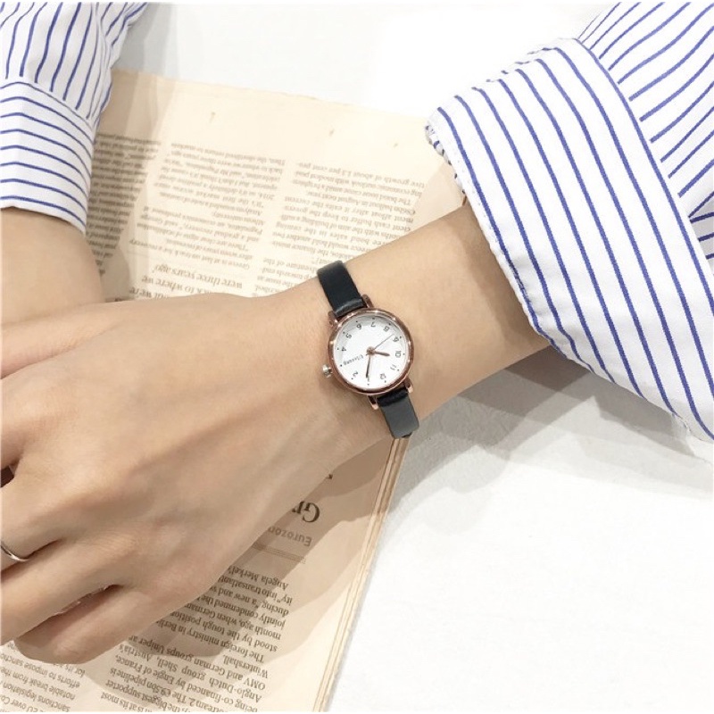 Kooley Jam Tangan Mini Ulzzang Korea QUARTZ  Casual Simple Chic Slim Vintage