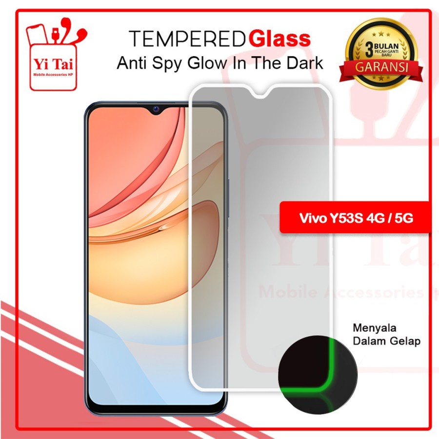 TEMPERED GLASS SPY GLOW IN THE DARY YI TAI - VIVO Y53S 4G/5G - GA