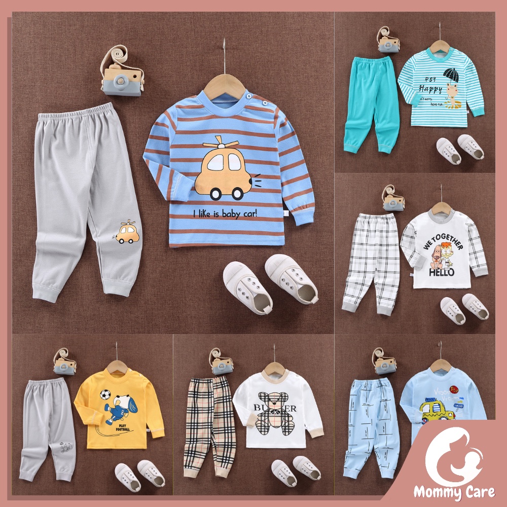 MOMMYCARE BAJU TIDUR ANAK SETELAN PIYAMA BAYI SET LENGAN PANJANG BAHAN LEMBUT BAJU TIDUR BAYI #C07-#C012