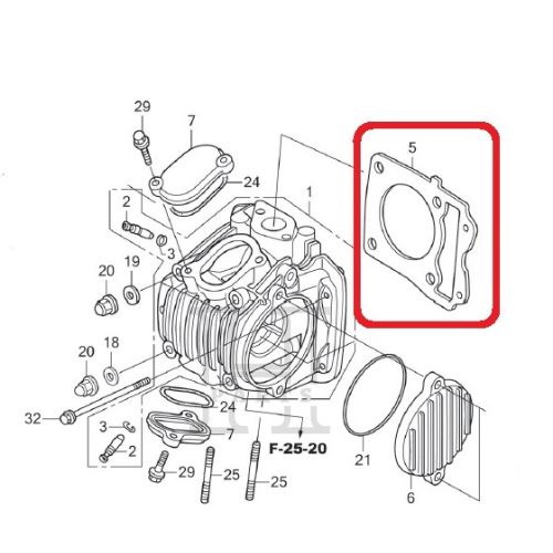 PAKING MESIN KEPALA SILINDER GASKET CYLINDER HEAD SUPRA X 125 FI &amp; SUPRA X 125 HELM IN 12251-KYZ-901 ASLI ORIGINAL AHM HGP HONDA