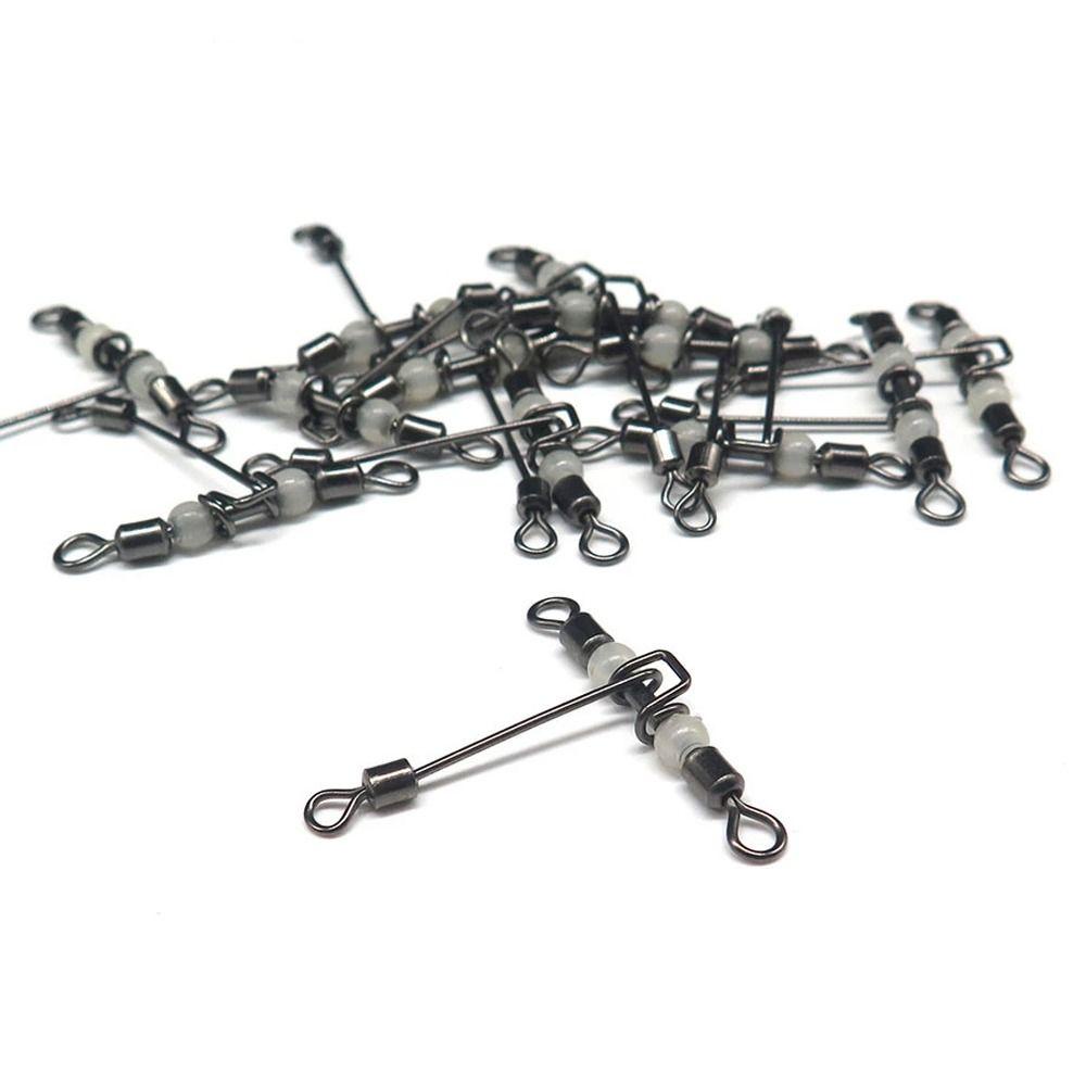 Lanfy Konektor Putar Pancing Aksesoris Memancing Konektor Manik-Manik Bercahaya Solid Ring Fishing Tackle Swivels Bearing Swivels Solid Connector