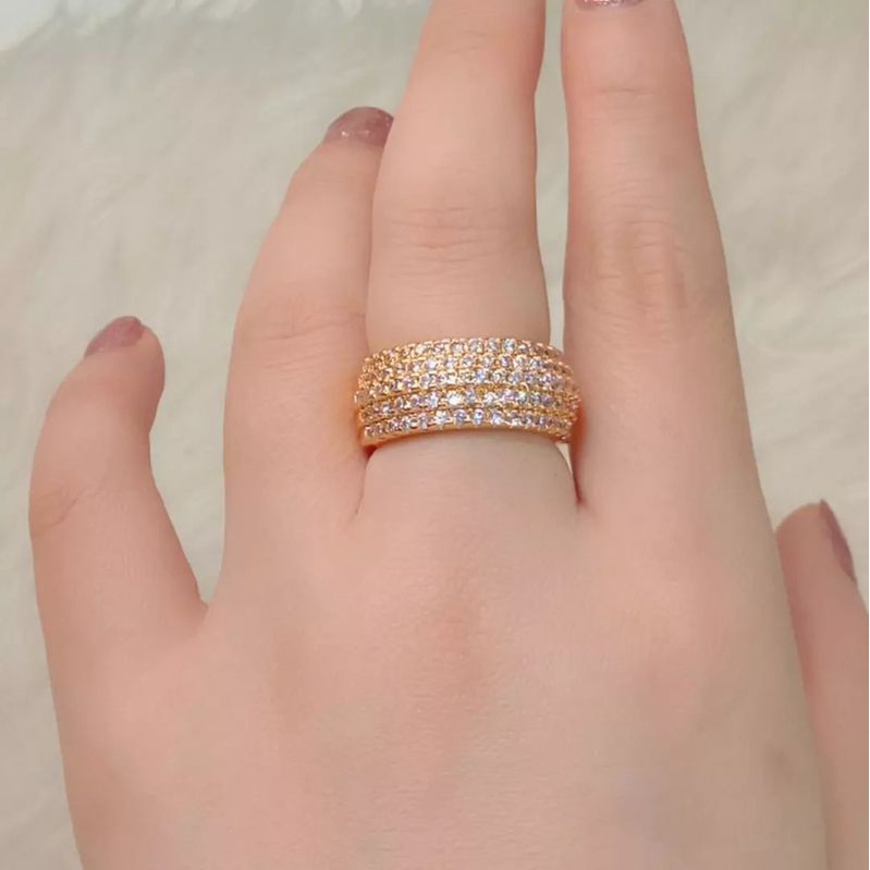 Cincin Titanium Wanita Anti Karat La Vienne - Natalie - Berlian Nya Berkualitas Mewah Berkilau - Bisa COD