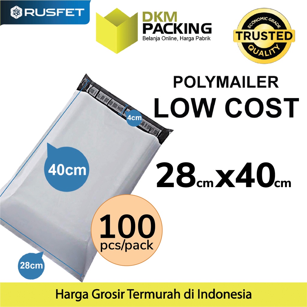 

Plastik Polymailer PACK LOW COST Amplop Polimailer PUTIH 28x40 RUSFET