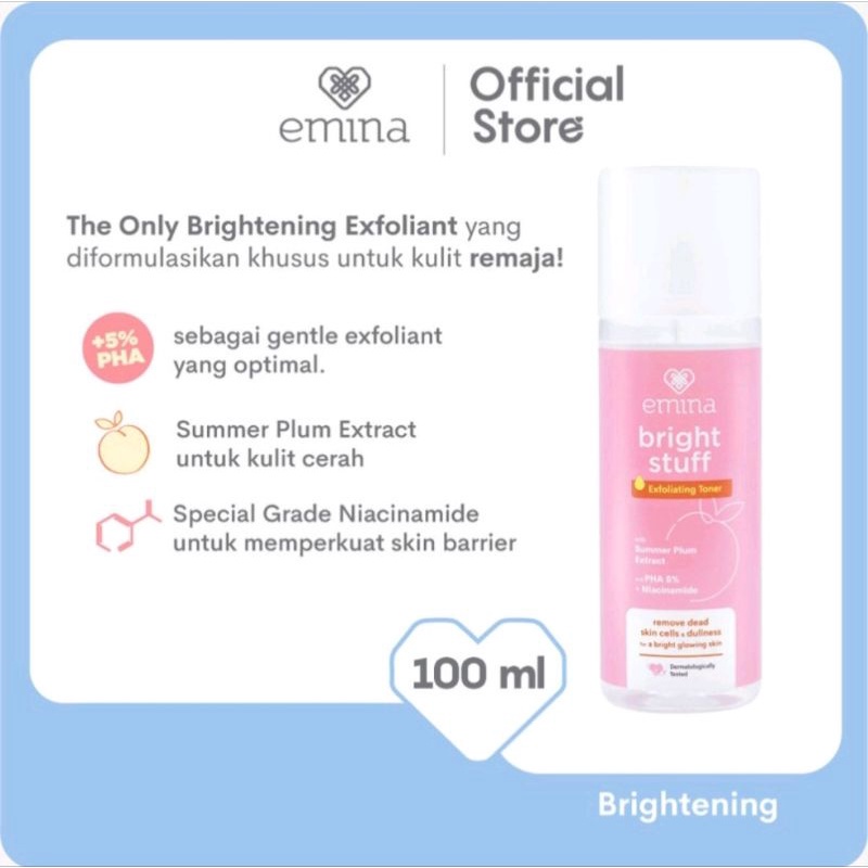 Emina Bright Stuff Exfoliating Toner 100ml