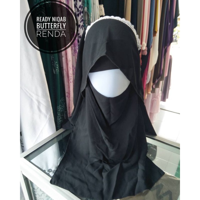 cadar niqab butterfly renda